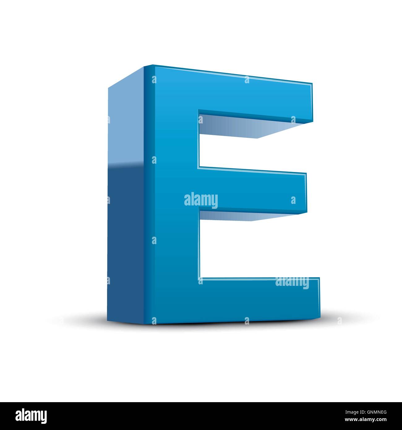 3D image blue letter E isolated on white background Stock Vector Image ...