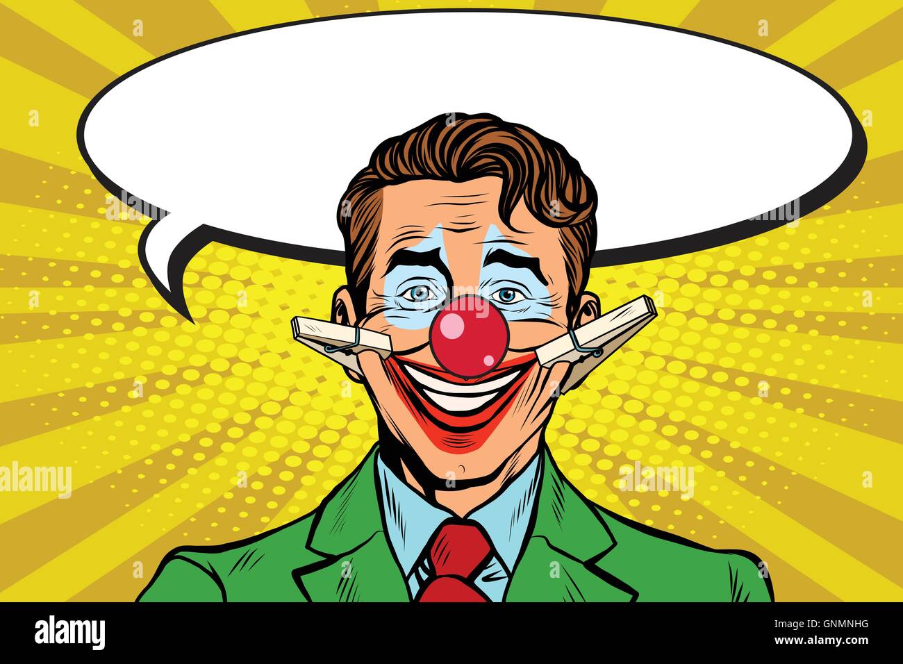 clown-face-smile-on-clothespins-stock-vector-image-art-alamy