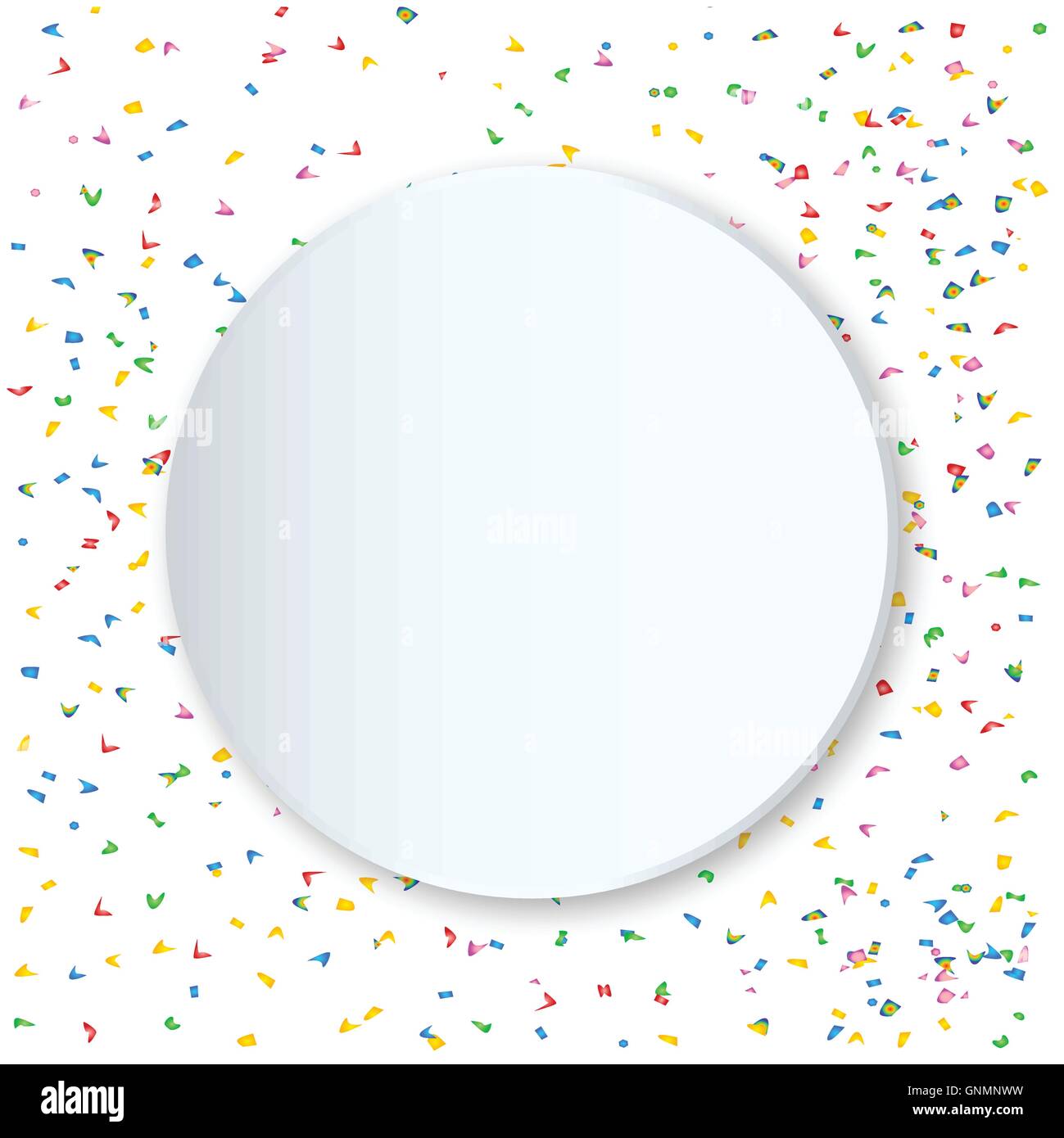 Round Copy Space Confetti Party Background Stock Vector