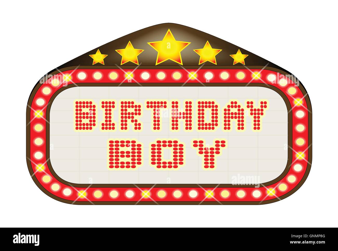 Cinema Marquee Birthday Boy Stock Vector