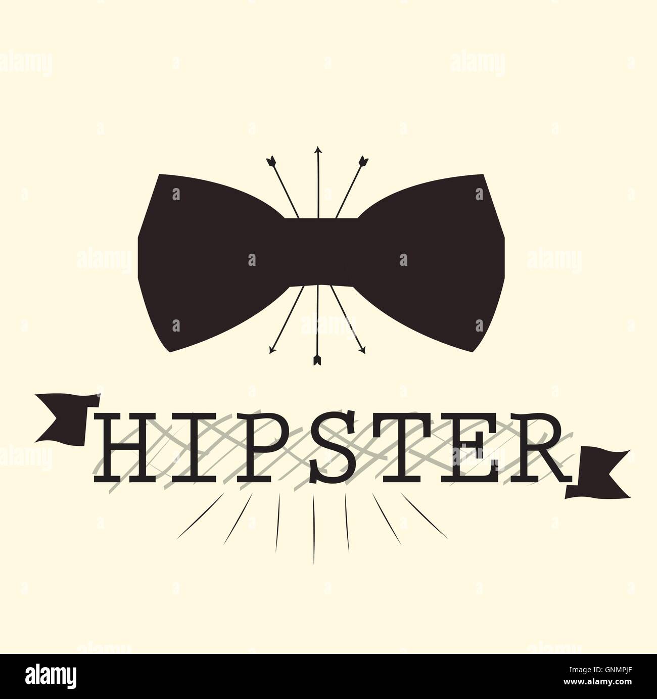 Isolated silhouette of a bowtie on a white background Stock Vector