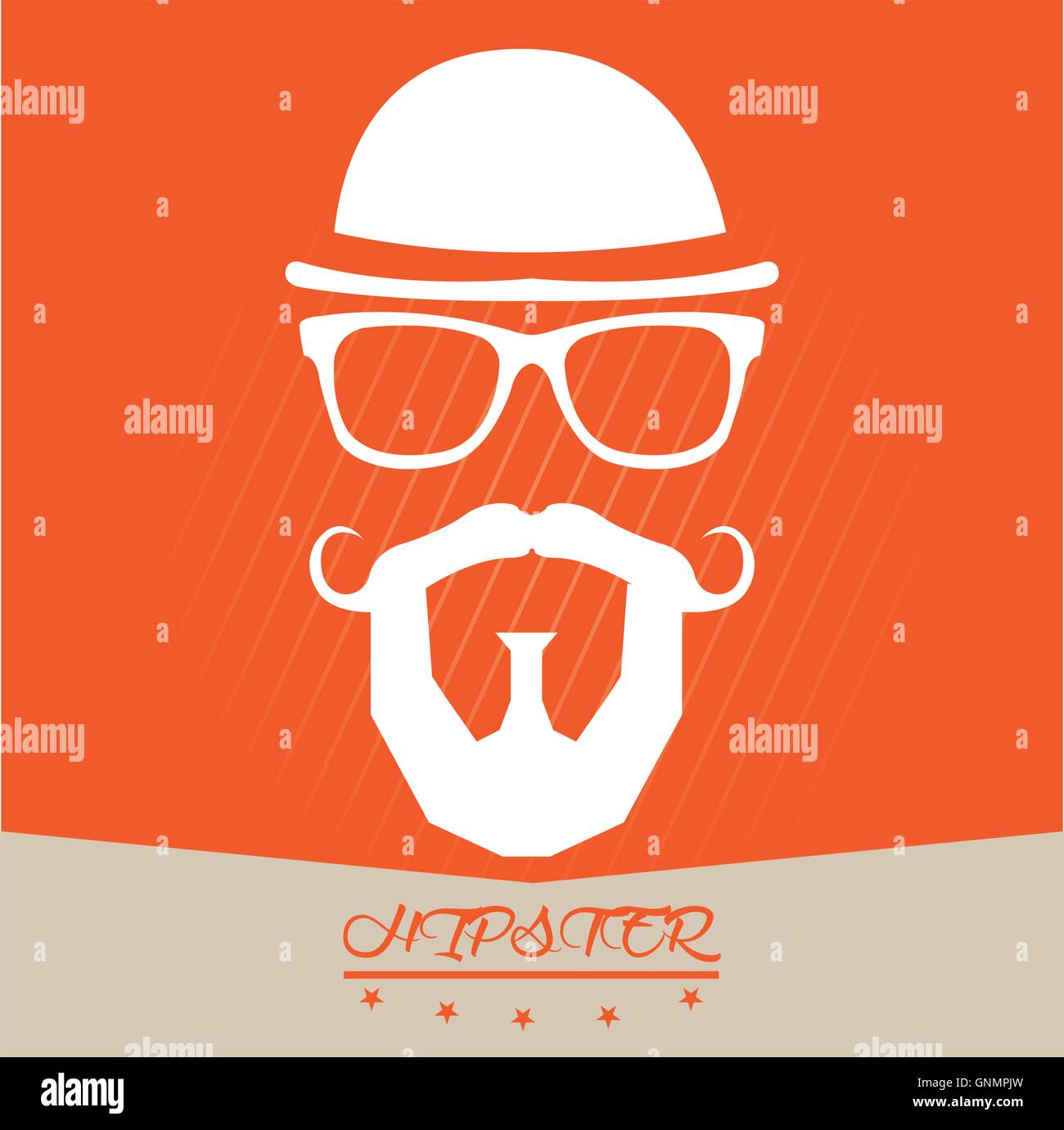 Colored Background With Text And Silhouettes Of A Hat Glasses Mustache And A Beard Stock