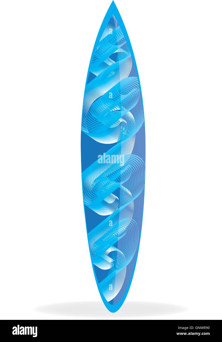 Isolated surfboard with blue stripes on a white background Stock Vector ...