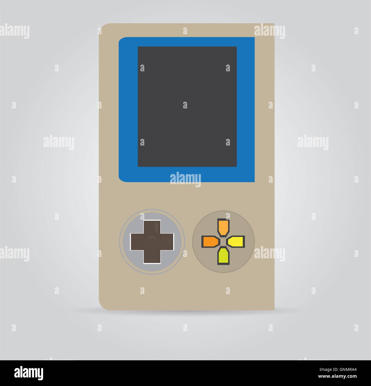 Isolated game console with some buttons on a grey background Stock ...