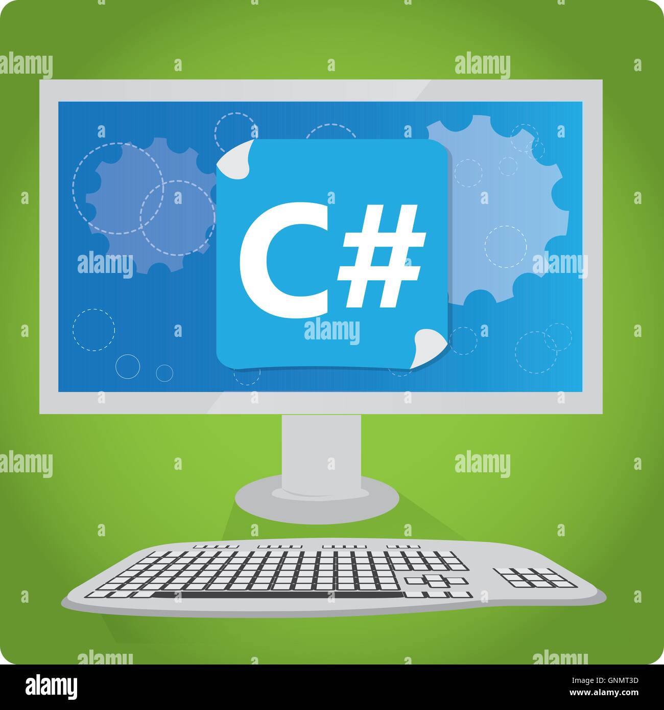 C# graphic design, Programming language, Vector illustration Stock ...