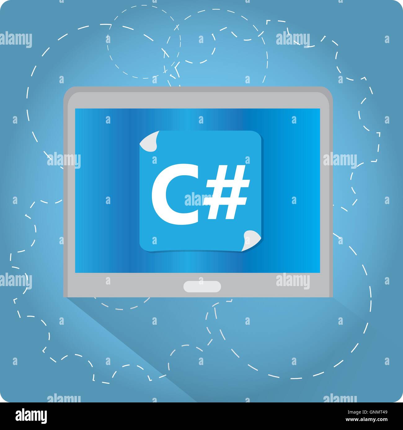 C# graphic design, Programming language, Vector illustration Stock ...