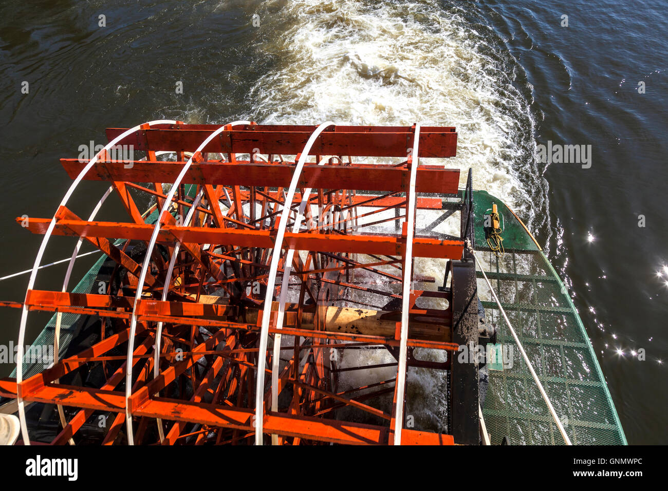Paddle wheel on boat in Fairbanks, AK Stock Photo