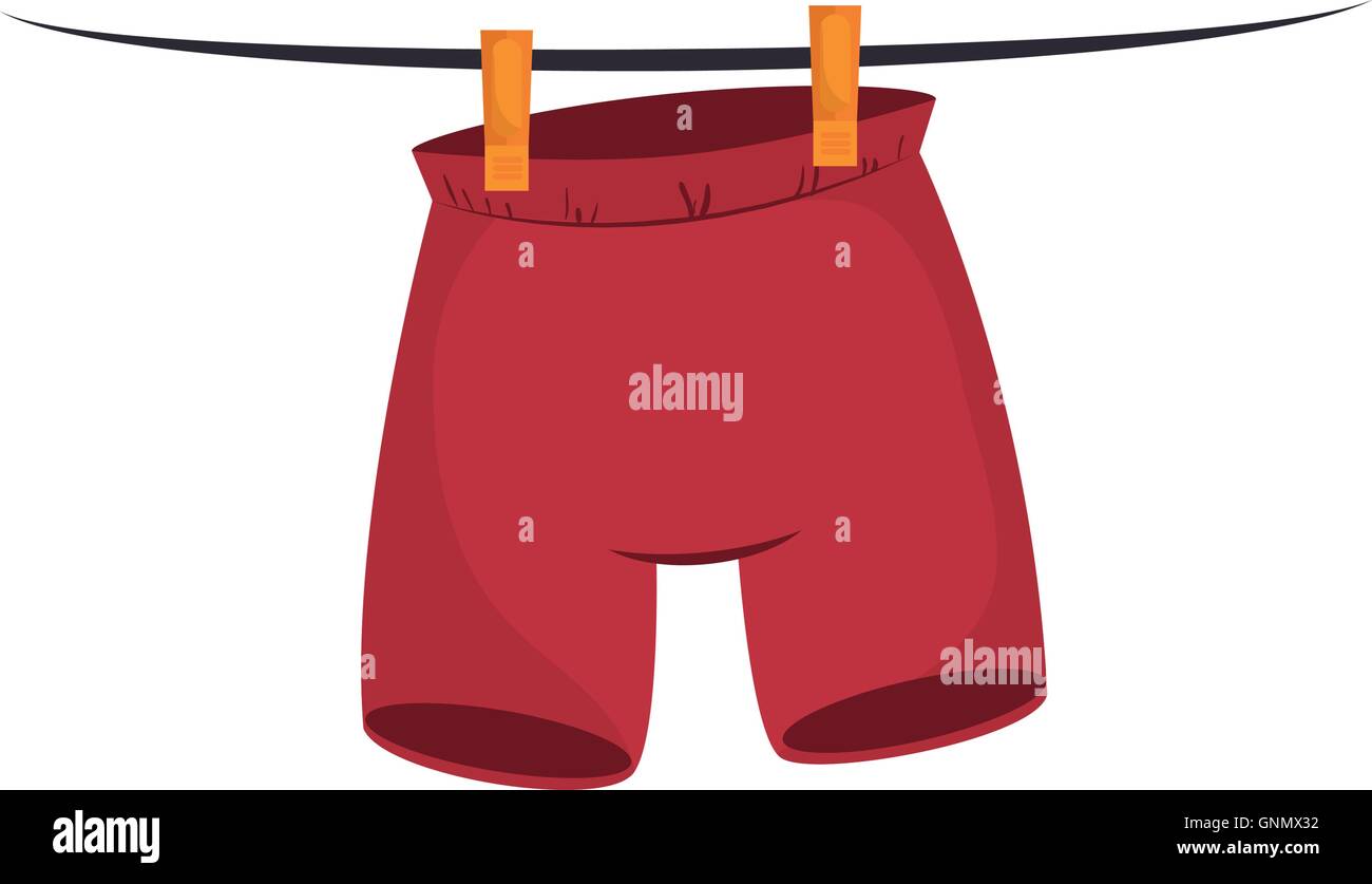pant clothes hanging laundry Stock Vector