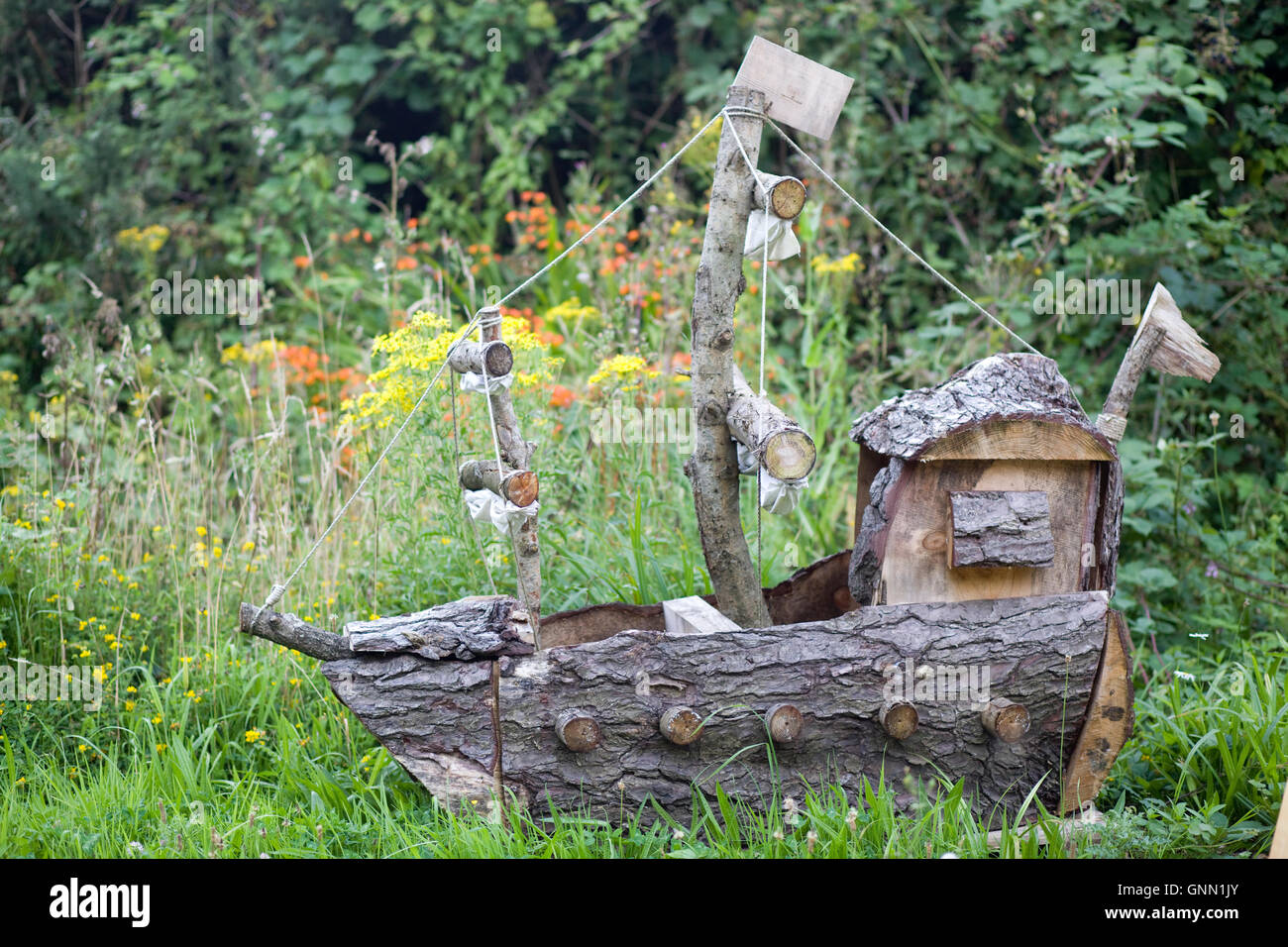 Ship made out of a tree Stock Photo Alamy