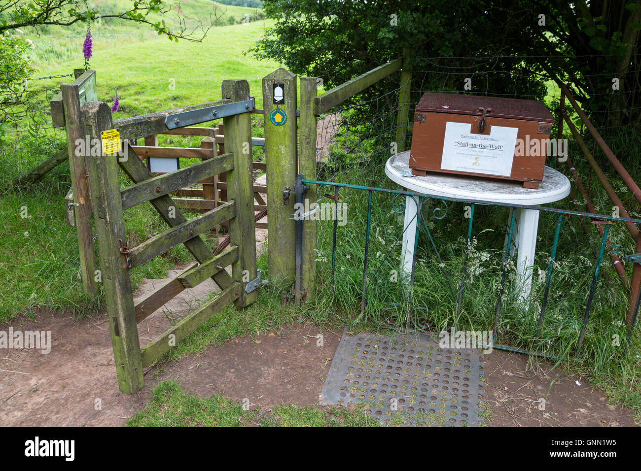 Hadrian's Wall Honesty Box near Bleatarn Farm, Cumbria, England, UK