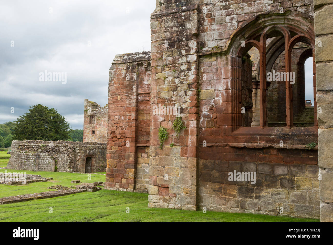 Lanercost Priory, Cumbria, England, UK.  Ruins of 13th. Century Priory, adjacent to   Anglican Church of Mary Magdalene. Stock Photo