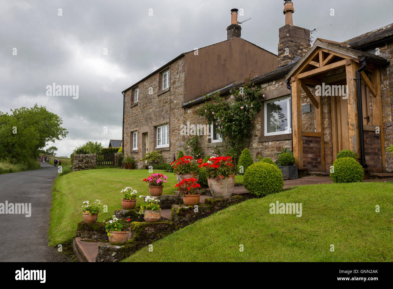 Banks, Cumbria, England, UK.  Village House on the Route of Hadrian's Wall Footpath. Stock Photo