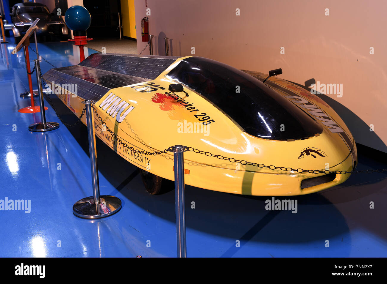 Kalamazoo, MI, USA June 23, 2016 Sunseeker solar car on display at