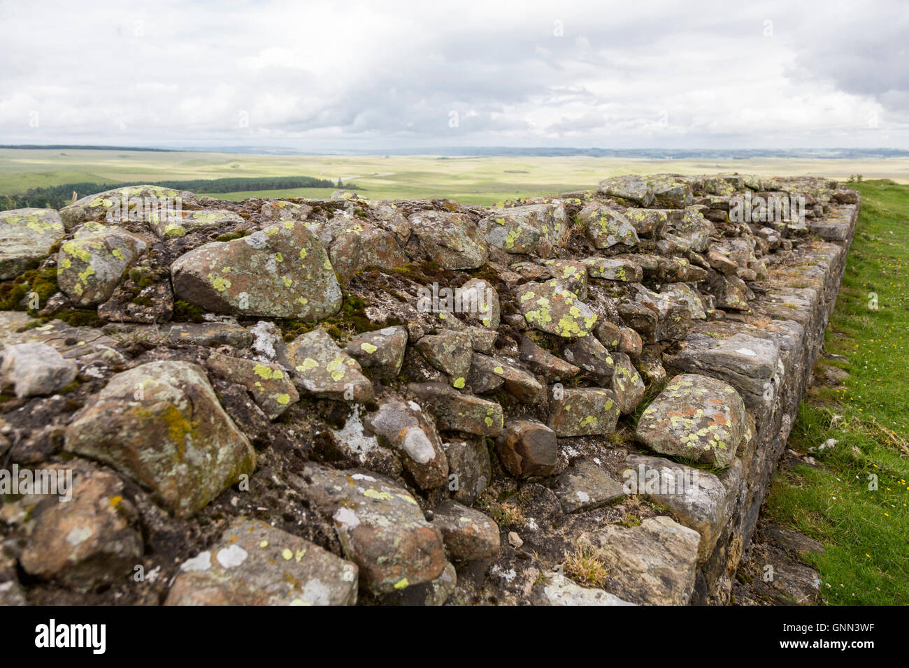 Northumberland, England, UK. Hadrian's wall showing Internal