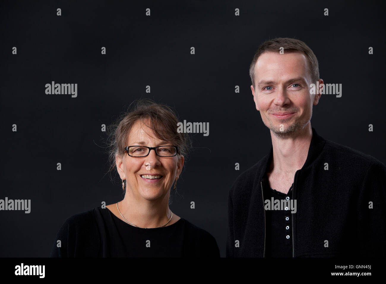 Dorothy Alexander and Gavin McCrea, at the Edinburgh International Book Festival. Edinburgh, Scotland. 13th August 2016 Stock Photo