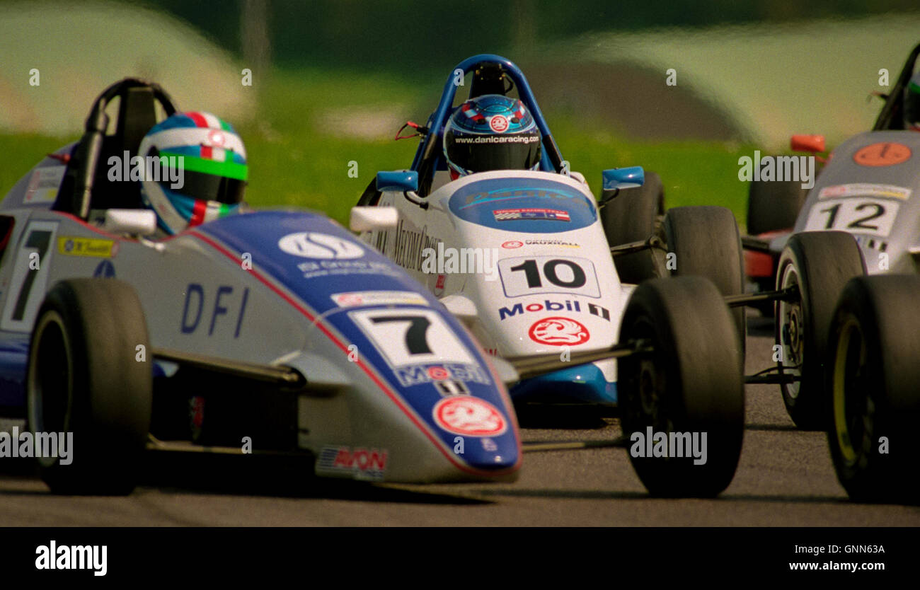 Number 10 Danica Patrick racing in her early career at Thruxton england Stock Photo