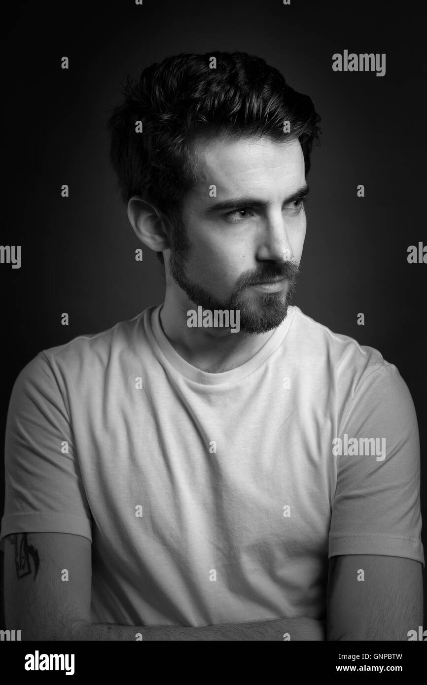 Male model black and white hi-res stock photography and images - Alamy