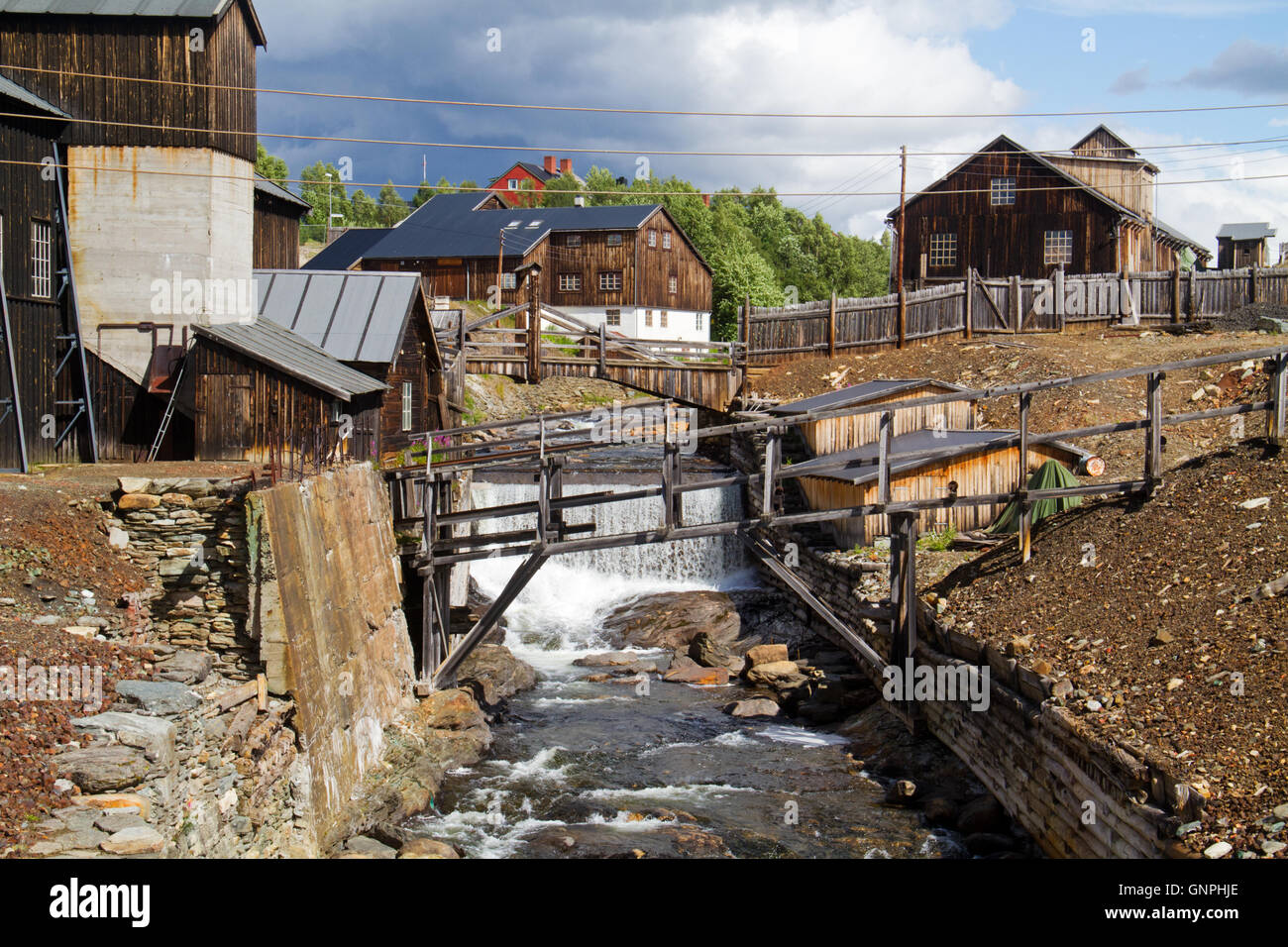 View of the historic Norwegian mining town Stock Photo Alamy