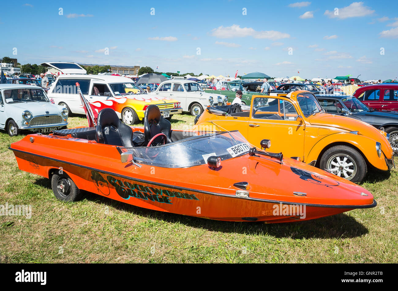 Clockwork Orange name of a Renault boat car at an English show Stock