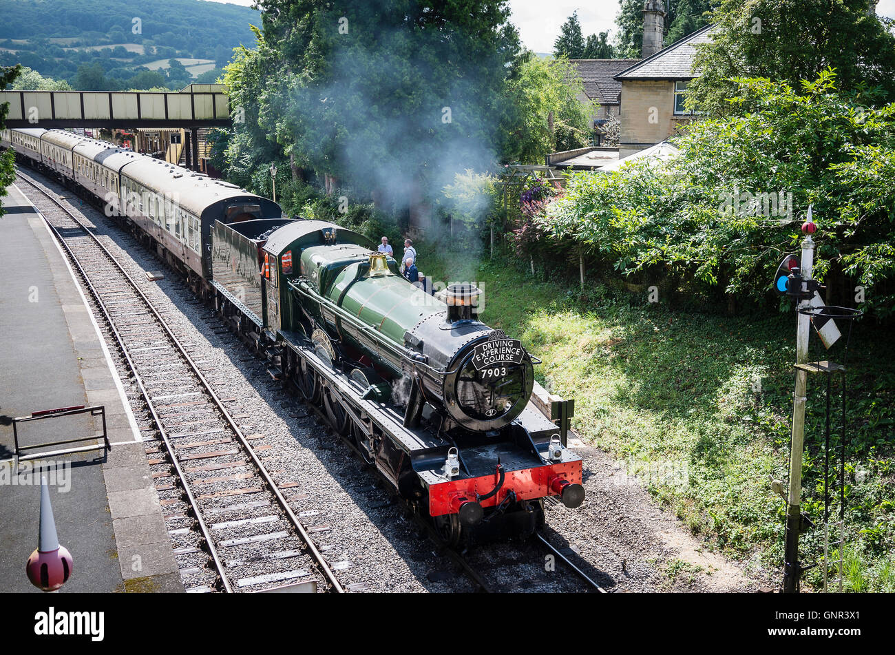 A driver experience course steam train ready to depart from