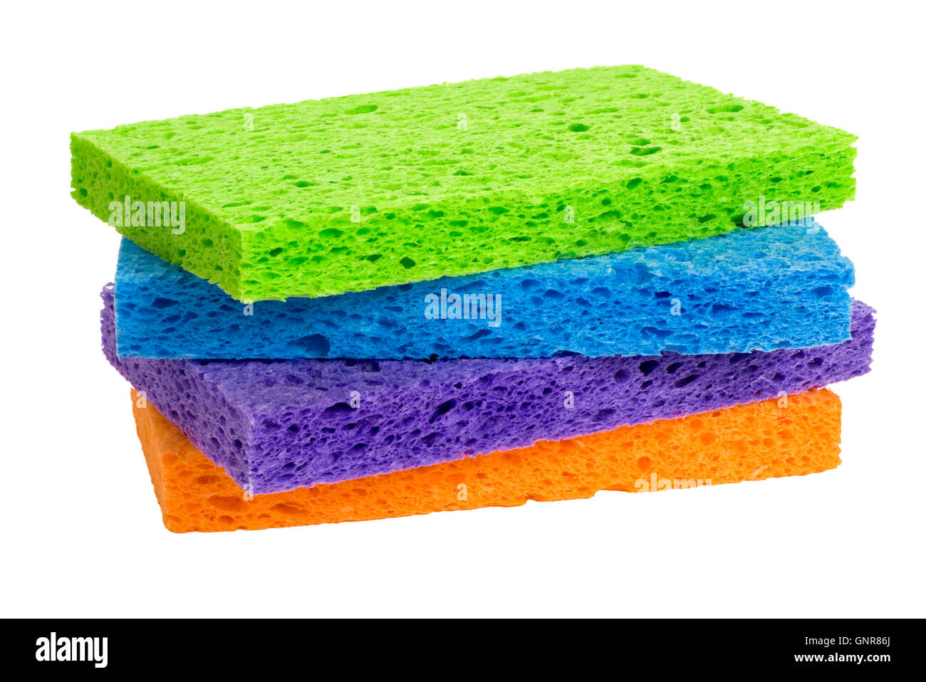 Brightly Colored Dish Cleaning Sponges Stock Photo
