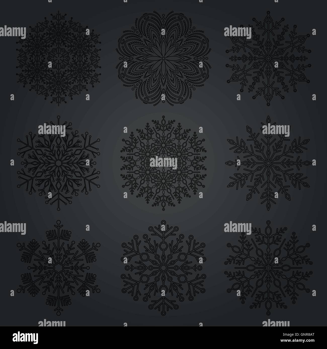 Set of Vector Snowflakes Stock Vector Image & Art - Alamy