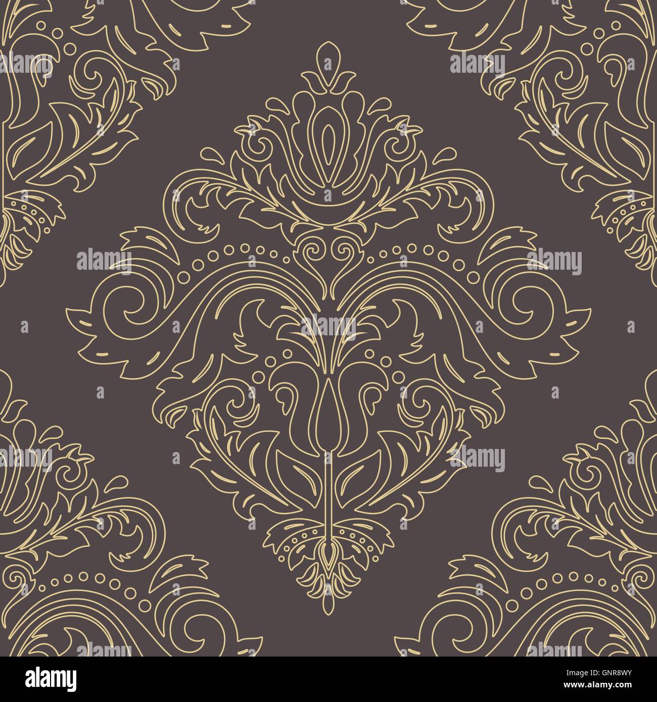 Seamless Damask Vector Background Stock Vector Image & Art - Alamy
