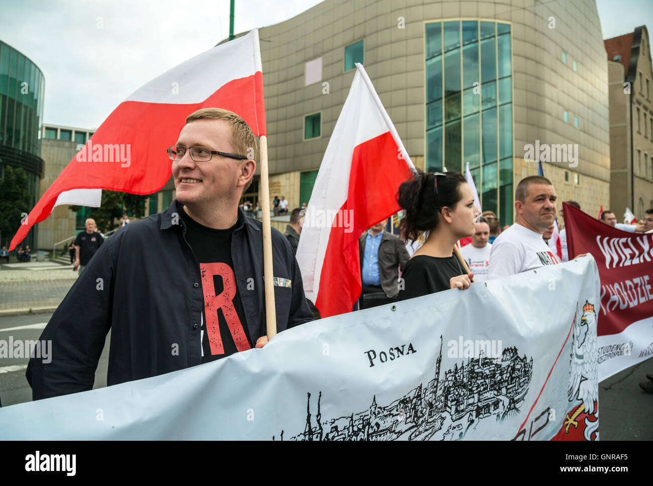 Poznan, Poland, deployment of Narodowcy RP on the 60th anniversary of