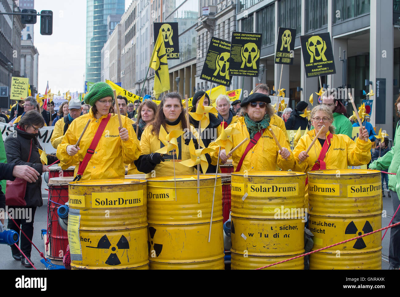 Berlin, Germany, people at an anti-nuclear Demonstration Stock Photo