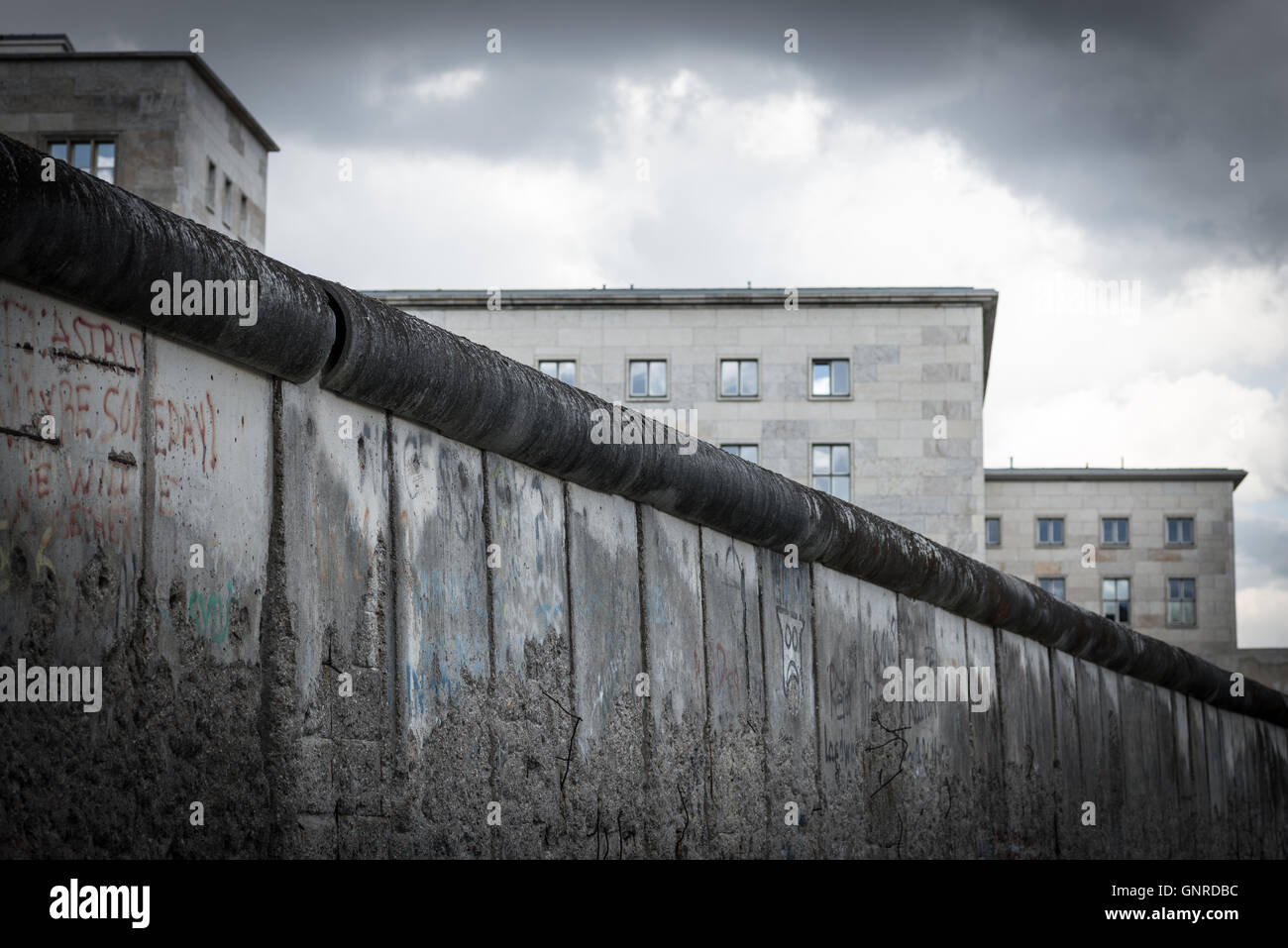 Berlin, Germany, Teilstueck the Berlin Wall at the information center Topography of Terror Stock Photo