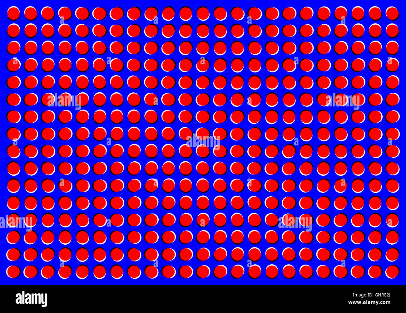 Floating dots peripheral drift illusion. Motion illusion. Stock Photo