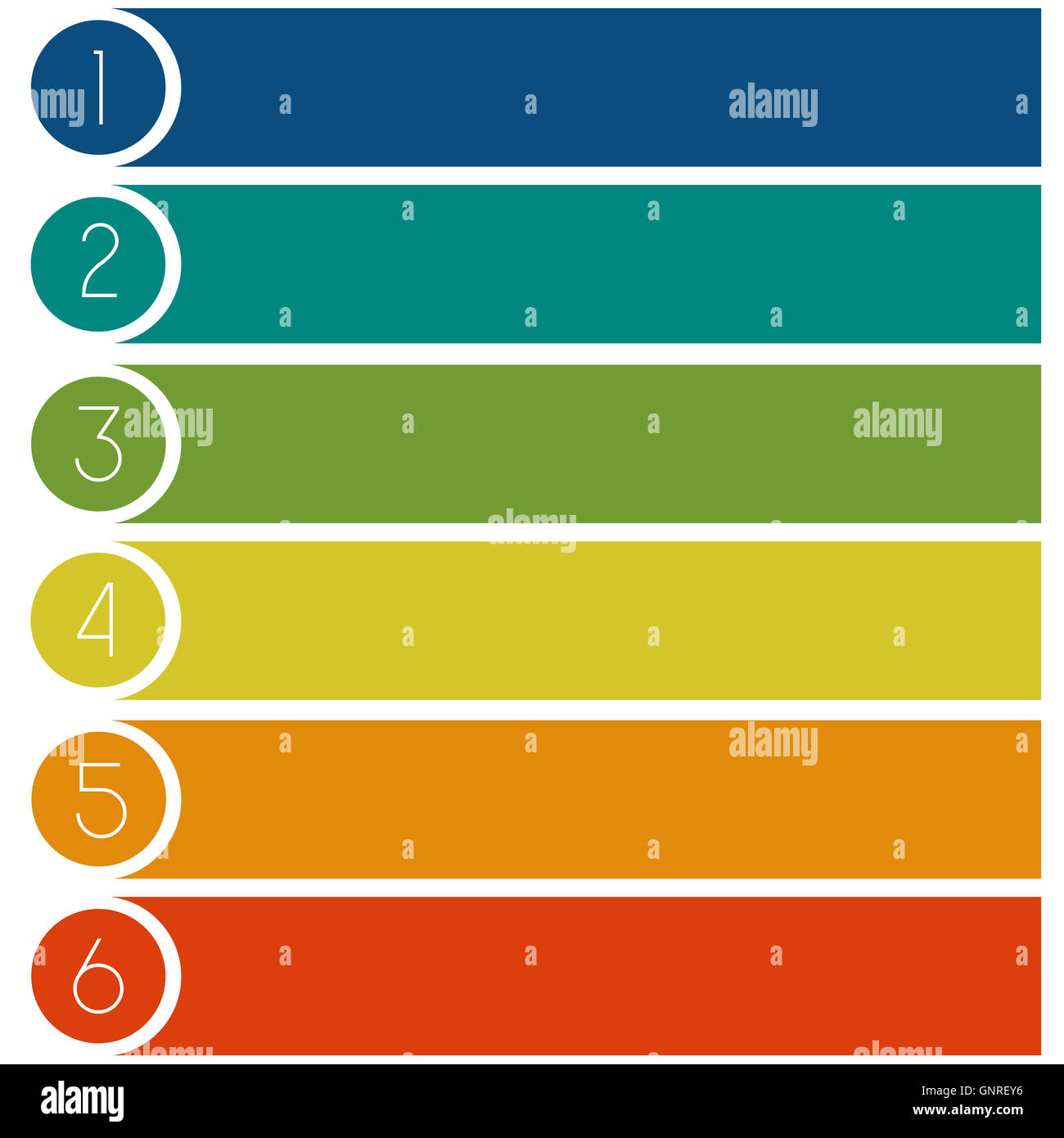 Template from Colourful strips with text areas on six positions Stock