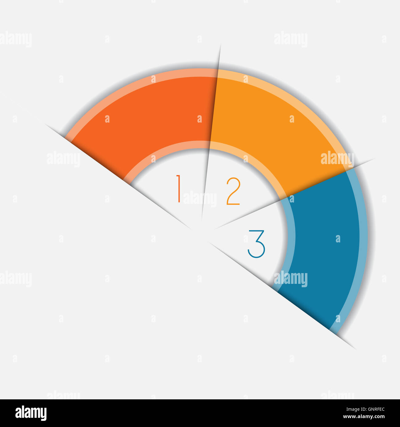 Infographic Semicircle Template Text Areas 3 Positions Stock Photo - Alamy