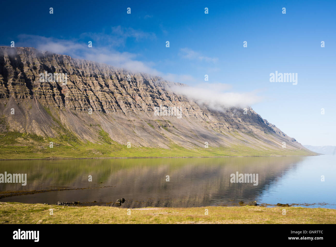 On the road in the West Fjords of Iceland Stock Photo