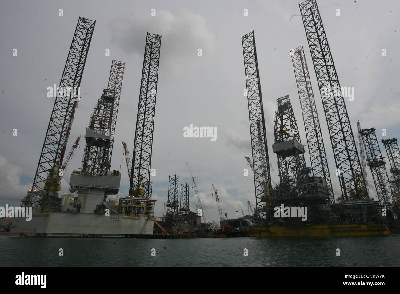 Oil platform factory in Batam, Indonesia. Photo by Yuli Seperi/Alamy Stock Photo