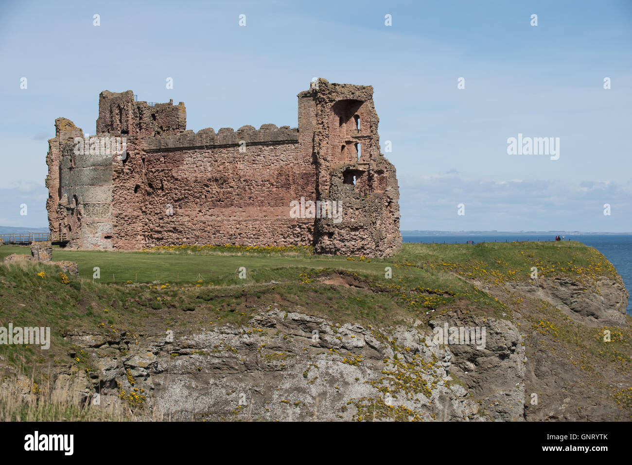 North Berwick, United Kingdom, look at Tantallon Castle Stock Photo
