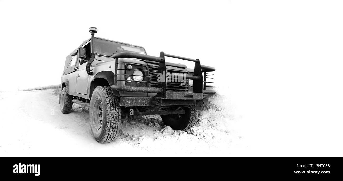 Land rover defender Black and White Stock Photos & Images - Alamy