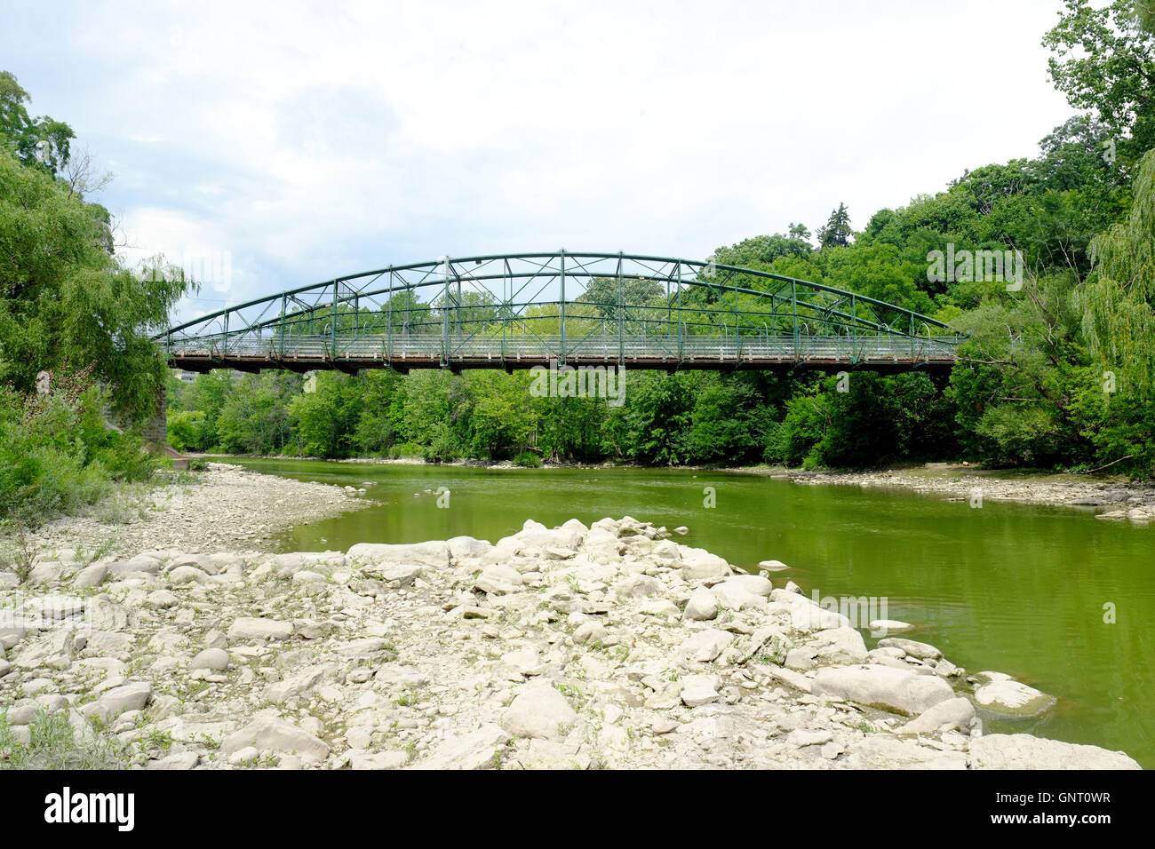 The Blackfriars bridge over the river Thames in London, Ontario in Canada. Stock Photo