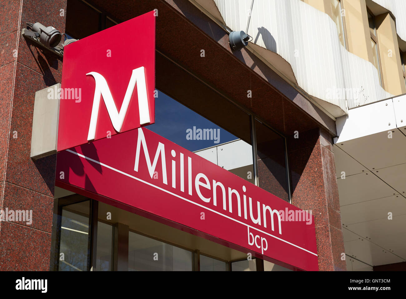 bcp Lisbon, Portugal, branch of a Millennium Stock Photo