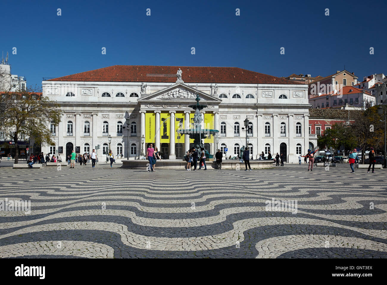 Lisbon, Portugal, the National Theatre in the historical center Stock Photo