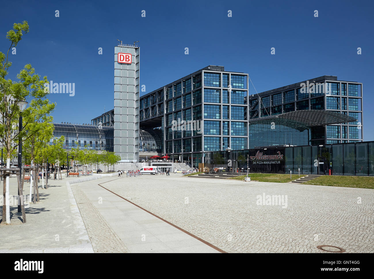 Berlin, Germany, Washington Square with Berlin Hauptbahnhof Stock Photo