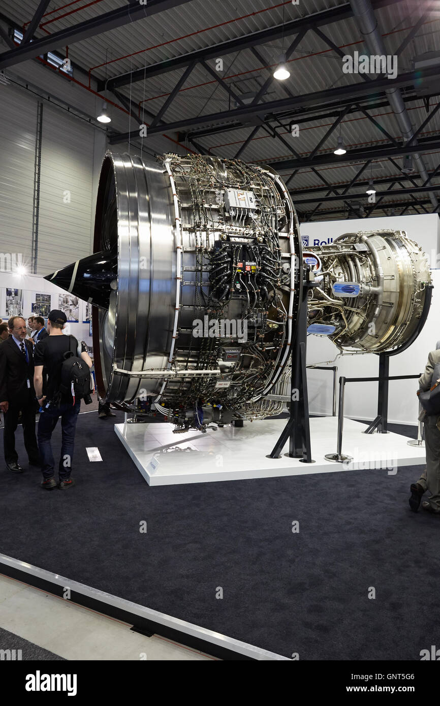 Schoenefeld, Germany, booth of the engine manufacturer Rolls-Royce at ILA 2016 Stock Photo