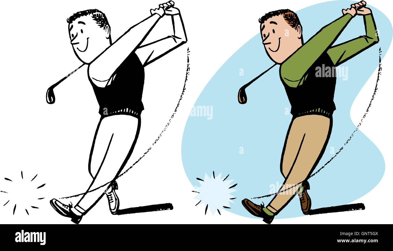 Man swinging a golf club Stock Vector Image & Art Alamy