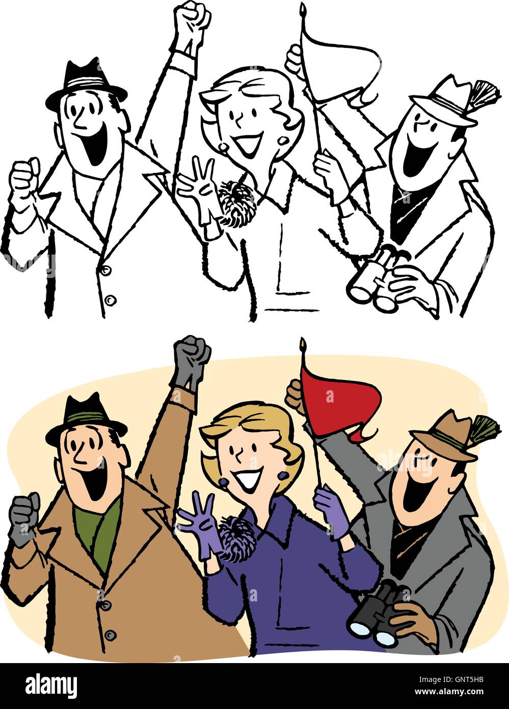 Sports fans cheering for their favorite team Stock Vector Image \u0026 Art -  Alamy, image size:999x1390