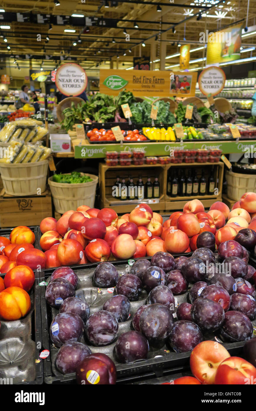 Produce Section at Wegmans Grocery Store, Westwood, Massachusetts, USA