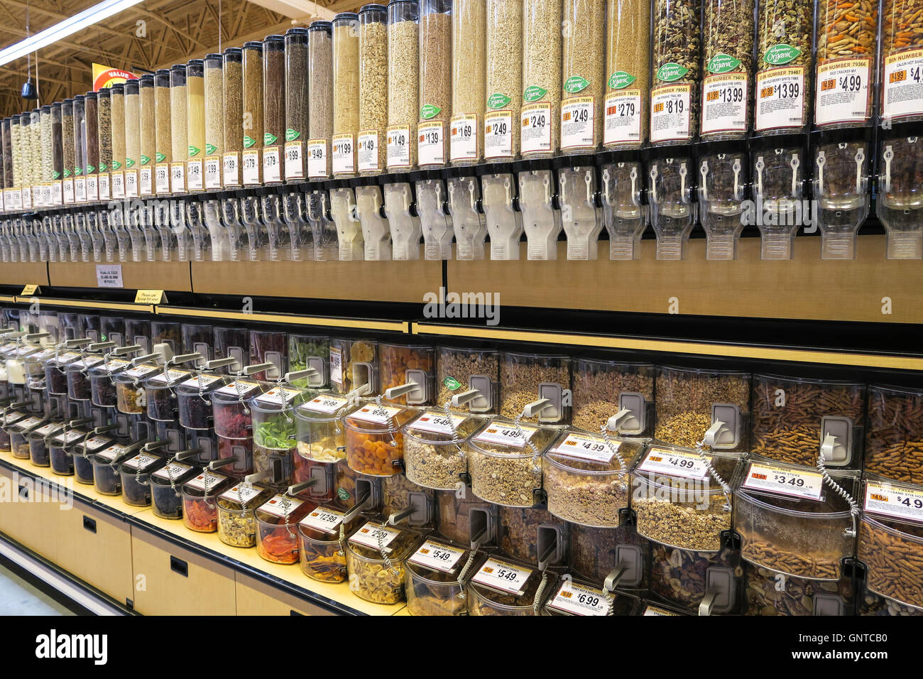 Bulk Products For Sale, Wegmans Grocery Store, Westwood, Massachusetts, USA Stock Photo