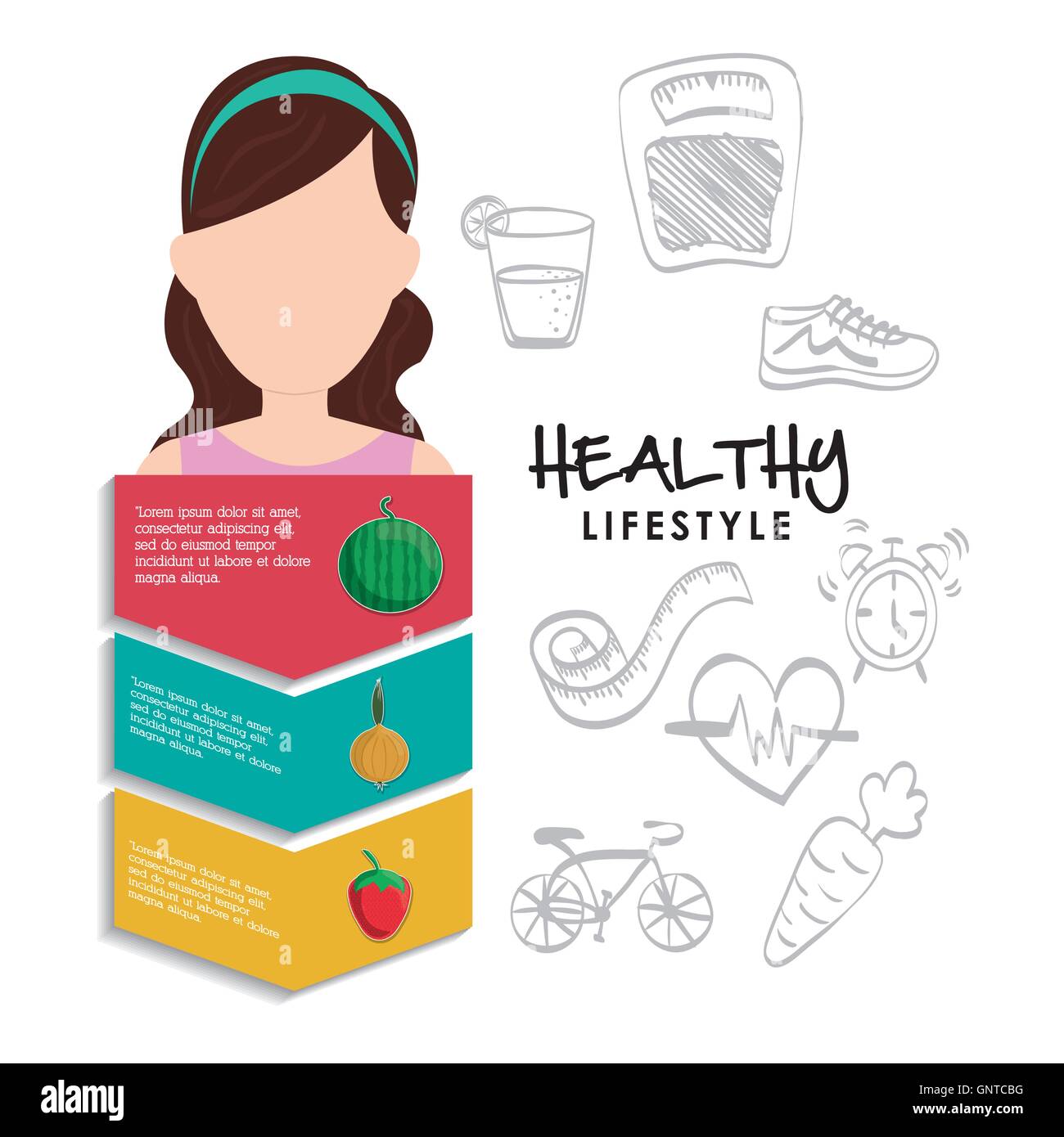 woman girl healthy lifestyle design Stock Vector Image & Art - Alamy