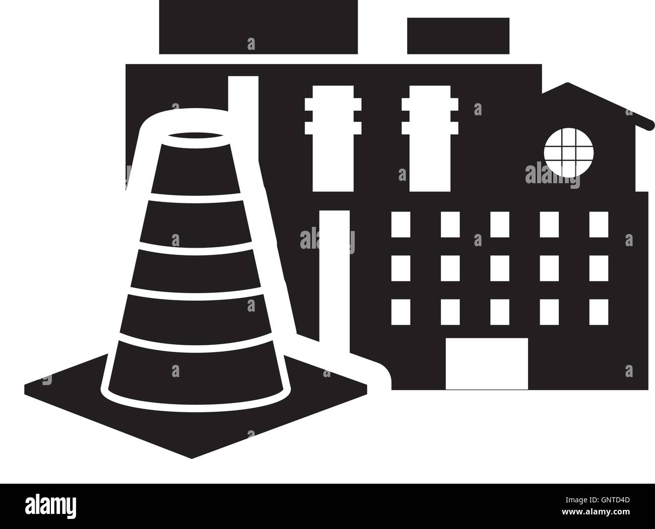 factory and traffic cone icon Stock Vector Image & Art Alamy