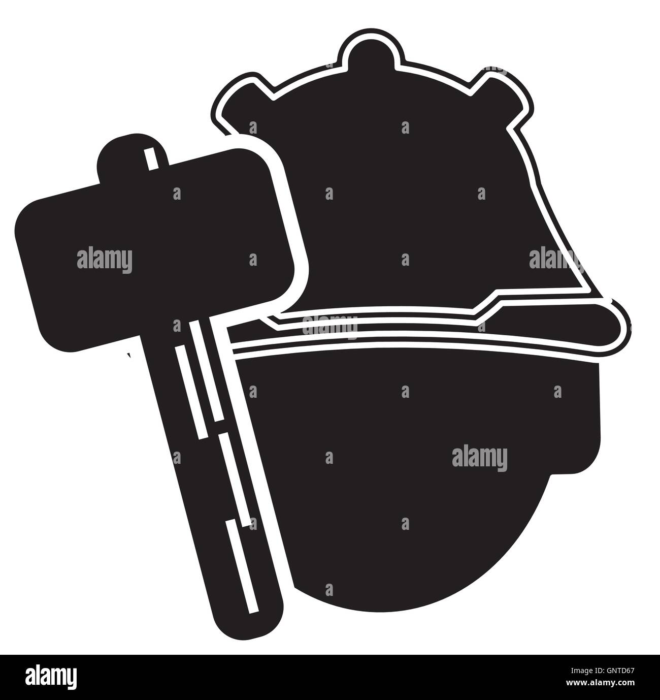construction worker and hammer icon Stock Vector Image & Art - Alamy