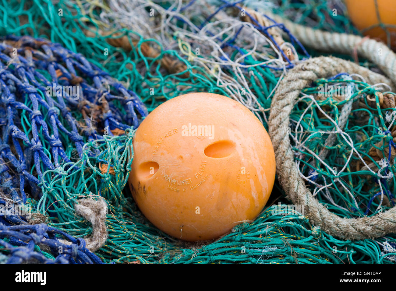 commercial fishing equipment in the harbor Stock Photo Alamy